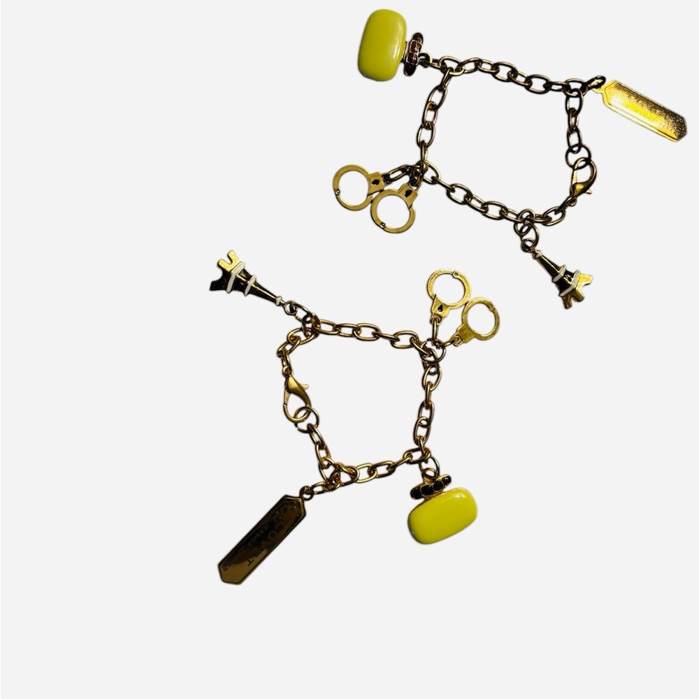 💛👑Set of 2 Charm Covet Sarah Jessica Parker Gold Tone Bracelets Limited Édition💛